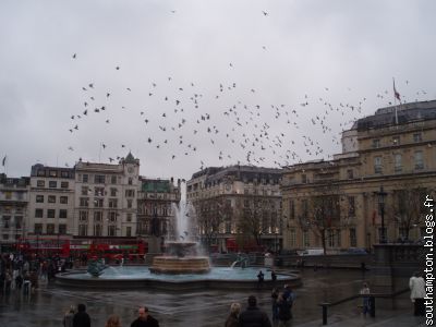 petites fontaines sur Trafalgar square